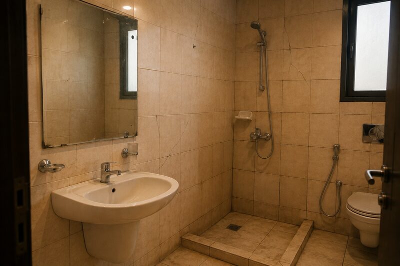 Bathroom Renovation in Al Ain before work by Reef Al Ghadeer